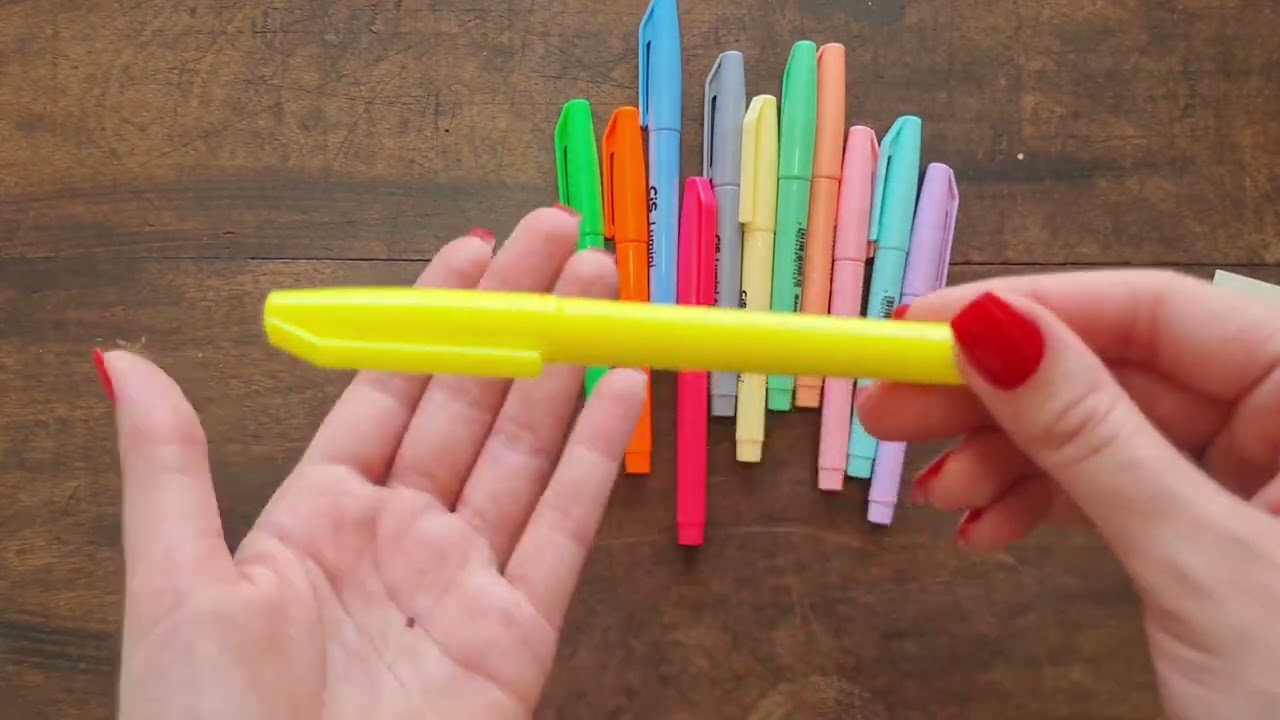 Conjunto de MARCA TEXTO com cores NEON e PASTEL CIS LUMINI