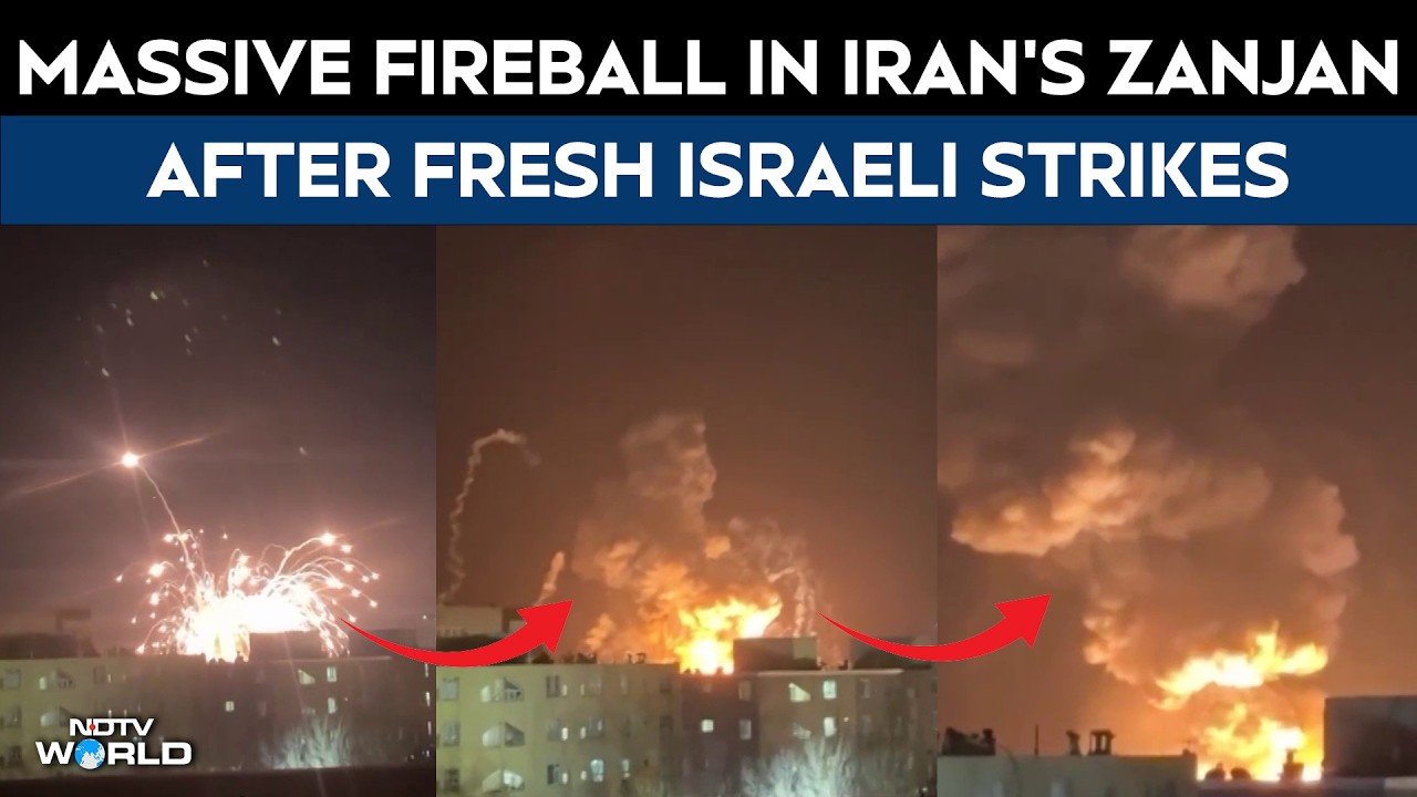 Israel Strikes Iran | Firework-Like Flashes, Fireball In Iran’s Zanjan After Fresh Israel Strike