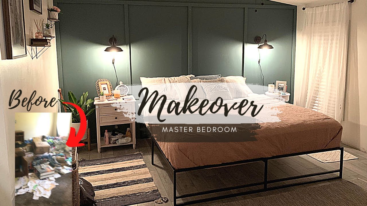Mobile home makeover! Boho style Master bedroom remodel on a budget!!
