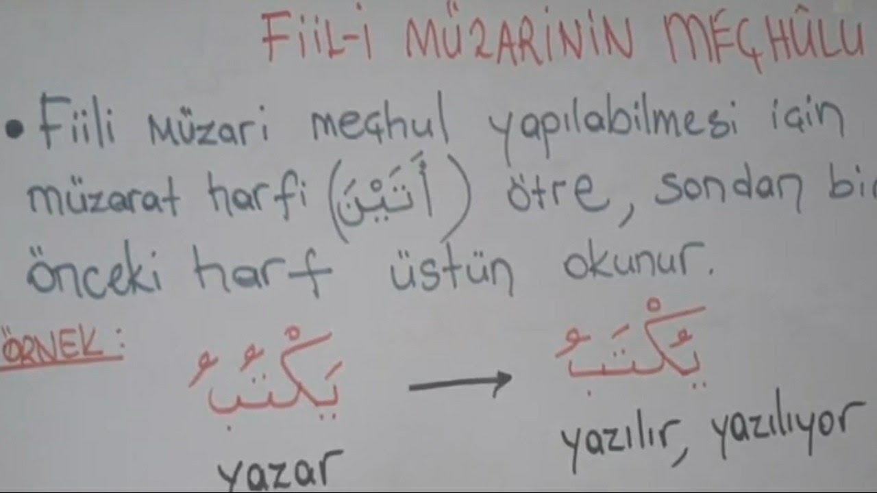 42.Ders Fiil-i Muzâri Meçhulü