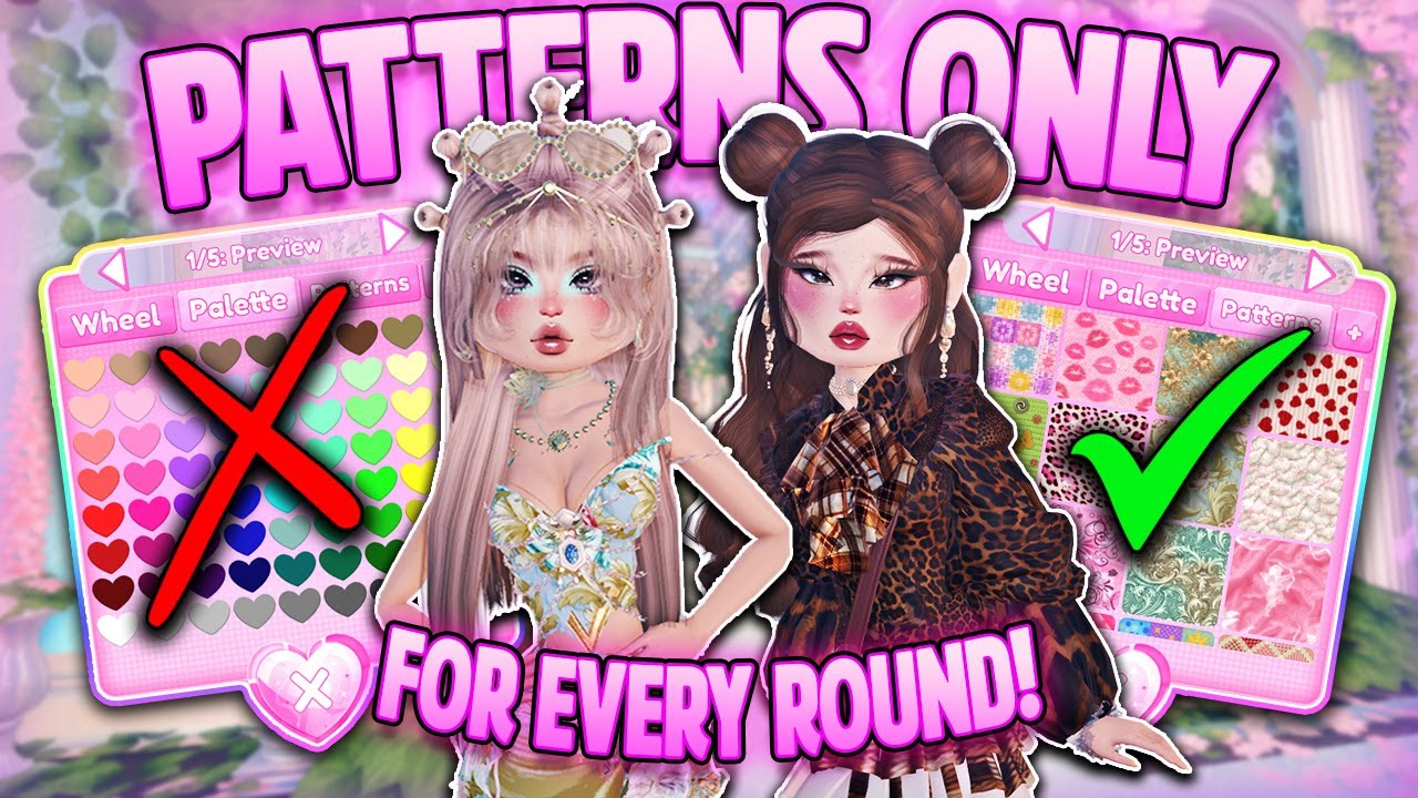 ONLY Using PATTERNS in DRESS TO IMPRESS! (I CAN'T COLOR ANYTHING!)