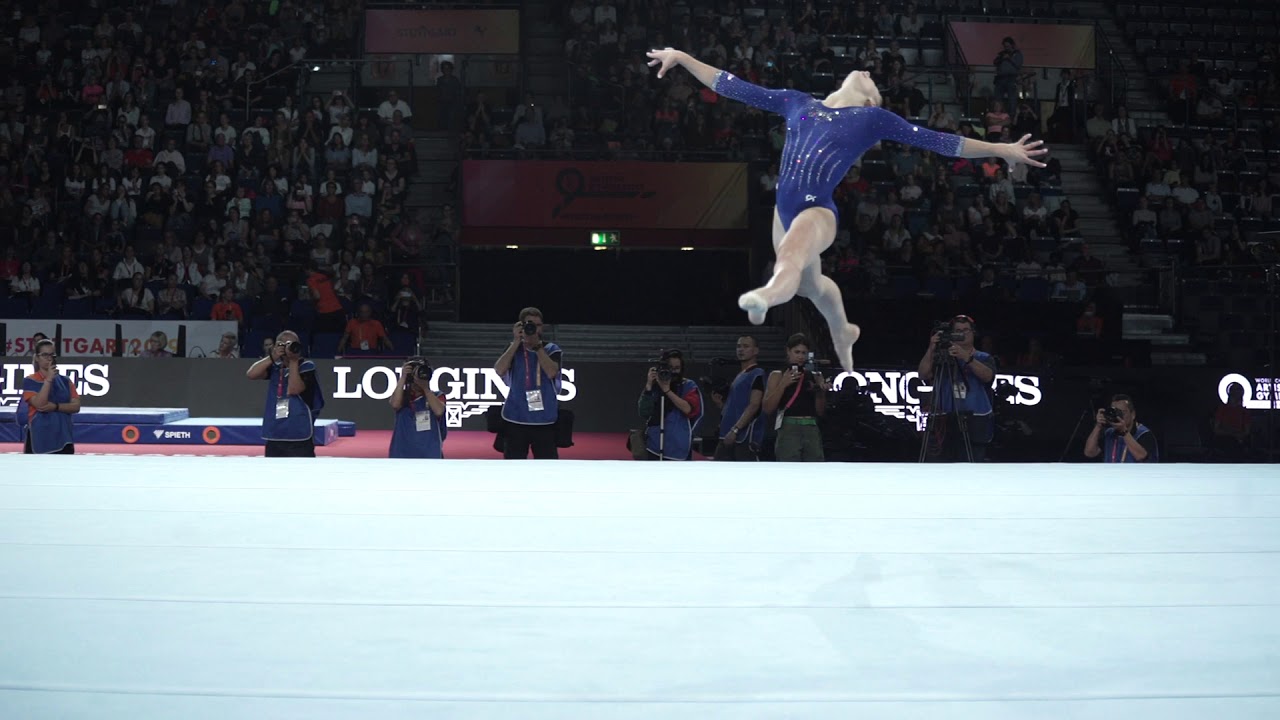 Grace McCallum USA FX podium training   2019 World Championships in Stuttgart