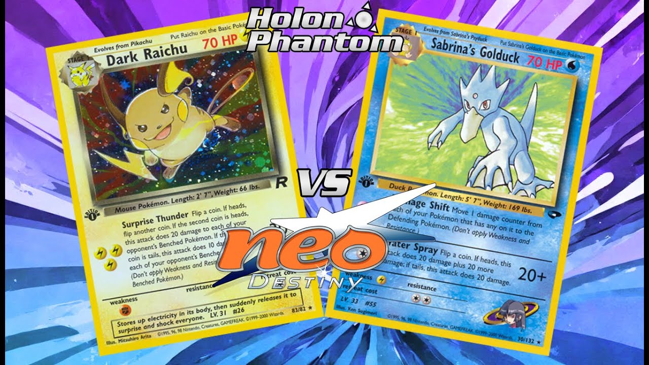 Базовый набор «Зал славы Такацуки» — битва в формате Neo Pokemon TCG! Тёмный Райчу против Голдака...