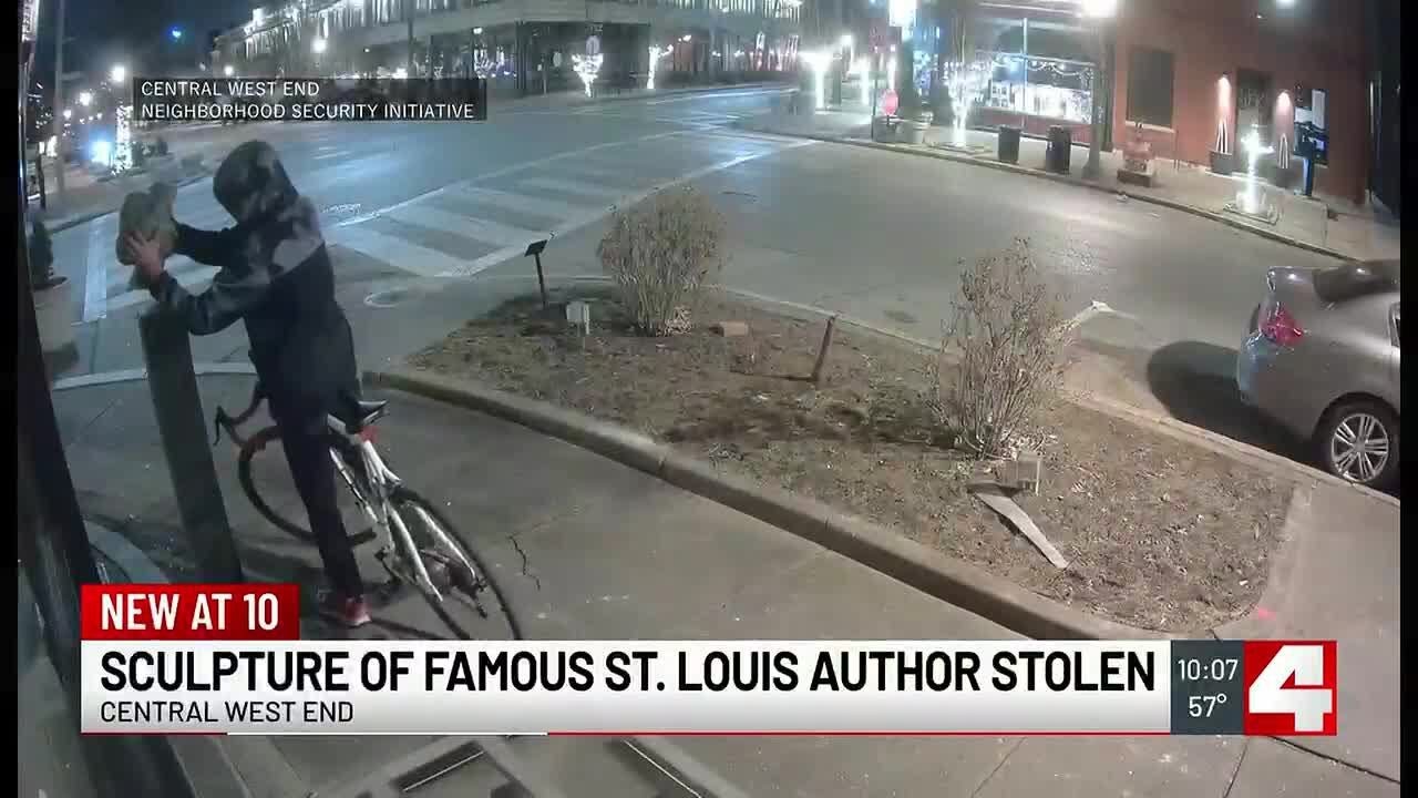 Theft of bust caught on camera in the Central West End