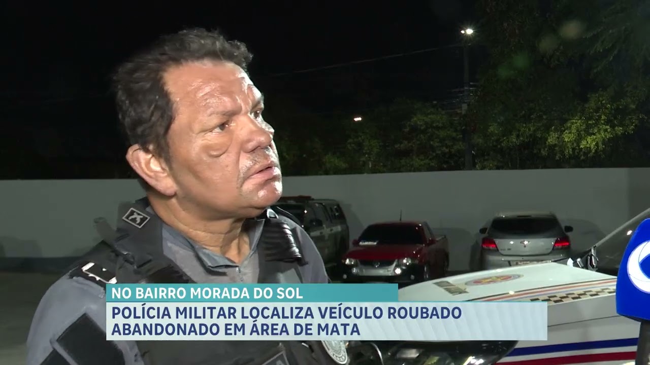 Polícia Militar localiza veículo roubado abandonado em área de mata