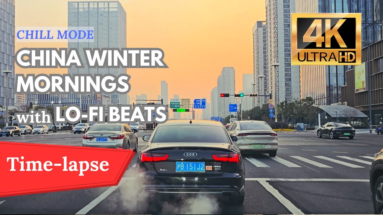 Winter Morning Timelapse - China| Relaxed Tesla Drive + Chill Lo-Fi 'Bloom' ❄️🎧 4K