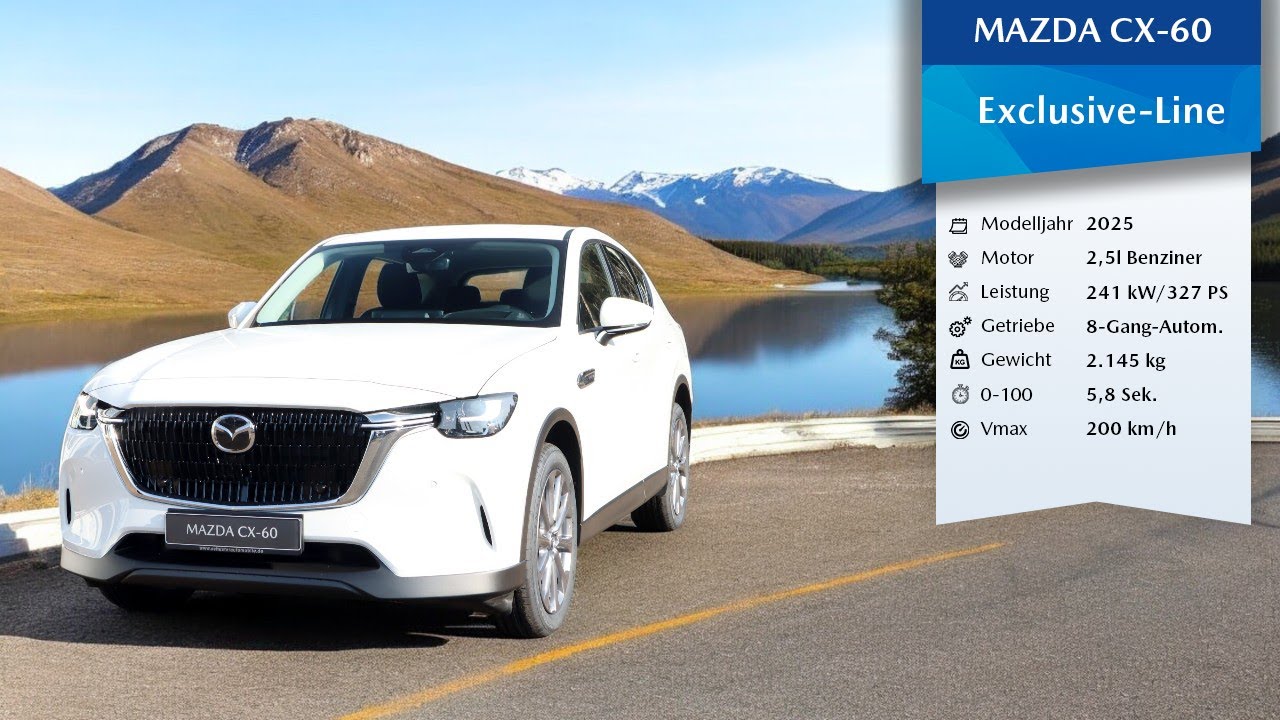 2025 Mazda CX-60 327PS PHEV Exclusive-Line (4K) | 360° Rundgang + Innenraum | Schuster Automobile