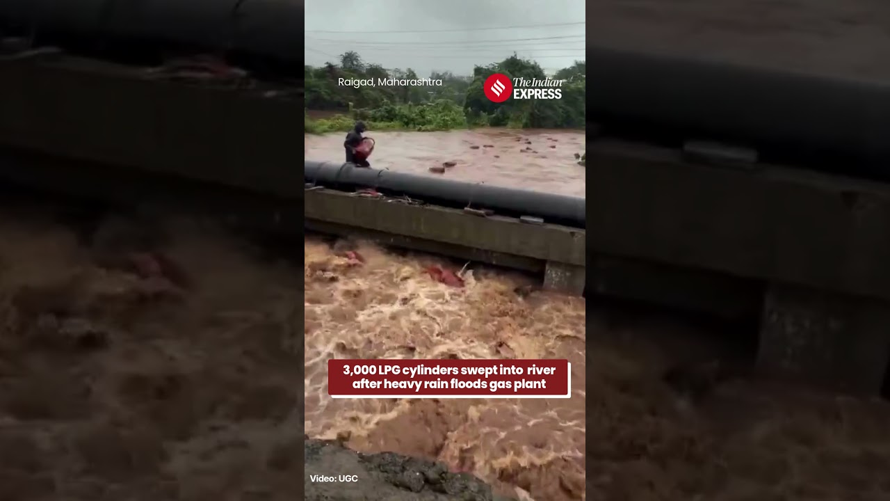 Maharashtra Floods: Nearly 3,000 LPG Cylinders Swept Away Into Patalganga River in Raigad