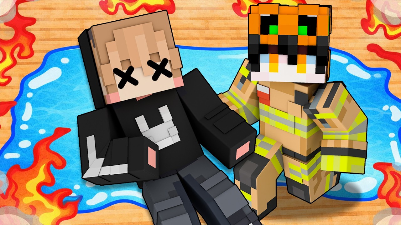KEZRI MENJADI PEMADAM KEBAKARAN DAN MENYELAMATKAN SEMUA ORANG DI MINECRAFT!!