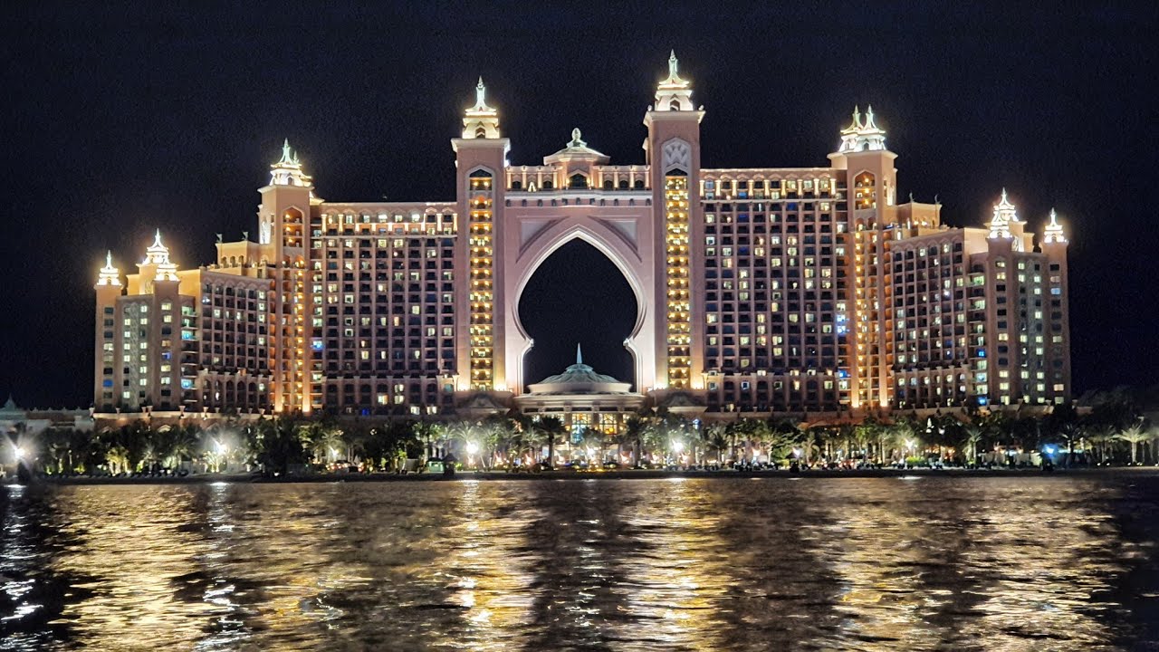 THE PALM JUMEIRAH FOUNTAIN দুবাই পাম জুমেরা পানির ঝরনা,