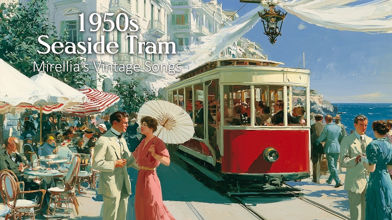 1950s Summer Tram by the Seaside | Timeless Vintage Melodies Songs
