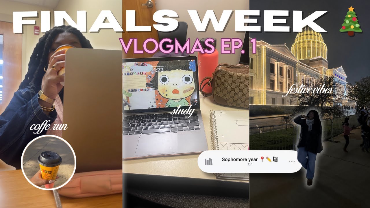 VLOGMAS WEEK 1 🎄 Finals Week CHAOS | Last-Minute Study, Coffee Runs + Exploring My City