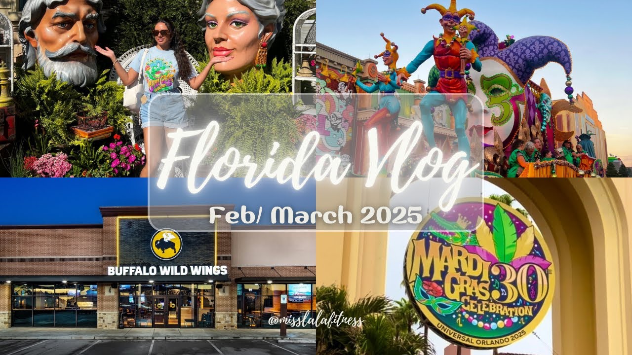 FLORIDA VLOG: Universal Orlando Mardi Gras Parade & Food | Islands of Adventure | Buffalo Wild Wings