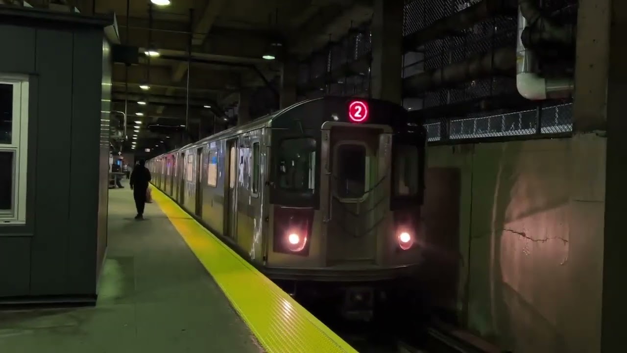 R142 2 Train (via the 3 Line) arriving at Harlem-148 St