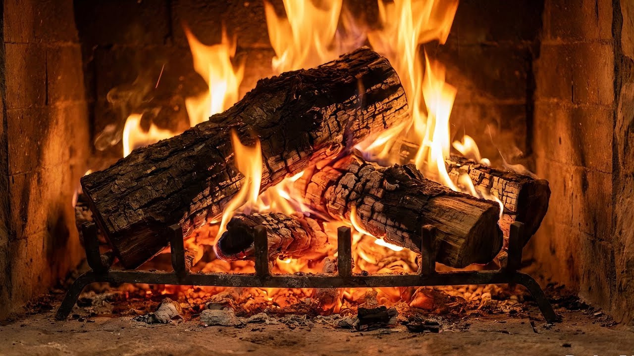 2 Hour Firelog | Cozy Crackling Fire Sounds (4K HD) Relaxing Ambience for Sleep, Study & Relaxation