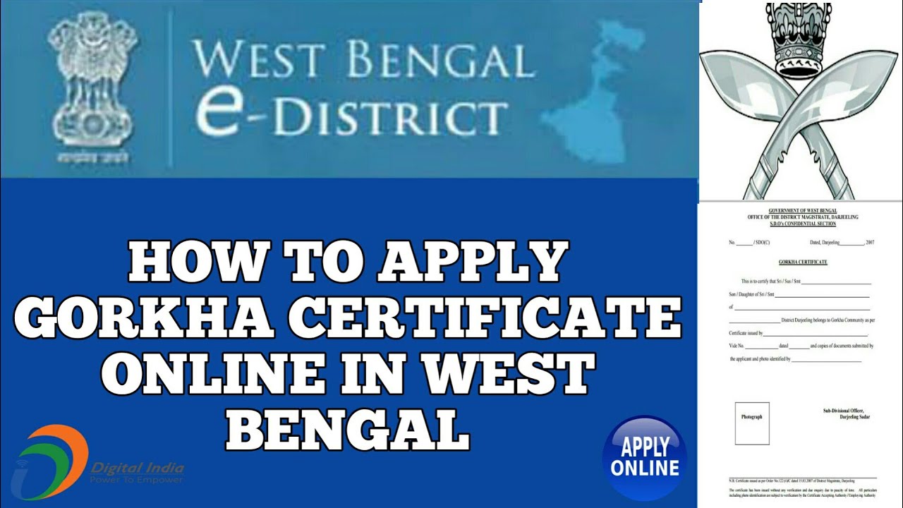 How to apply Gorkha certificate online in west bengal |  make gorkha certificate online