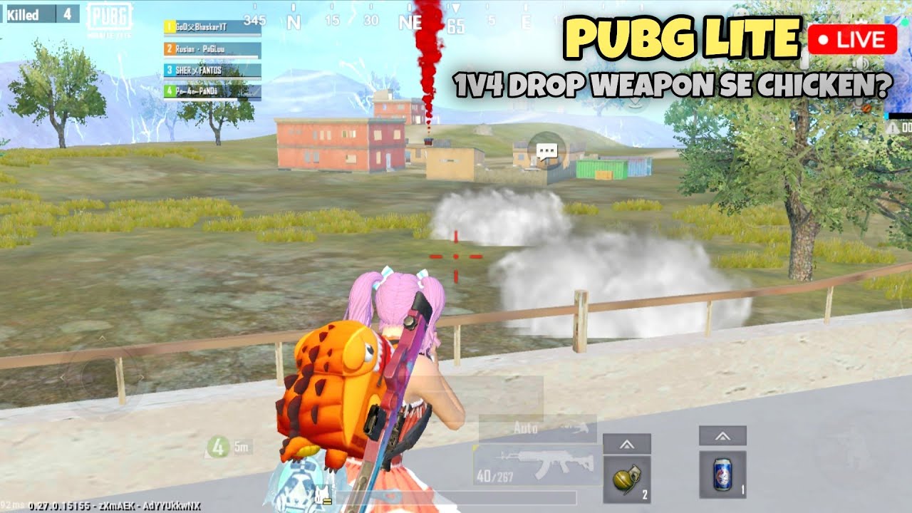 PUBG LITE LIVE |  1V4 DROP WEAPON SE CHICKEN? INTENSE GAMEPLAY