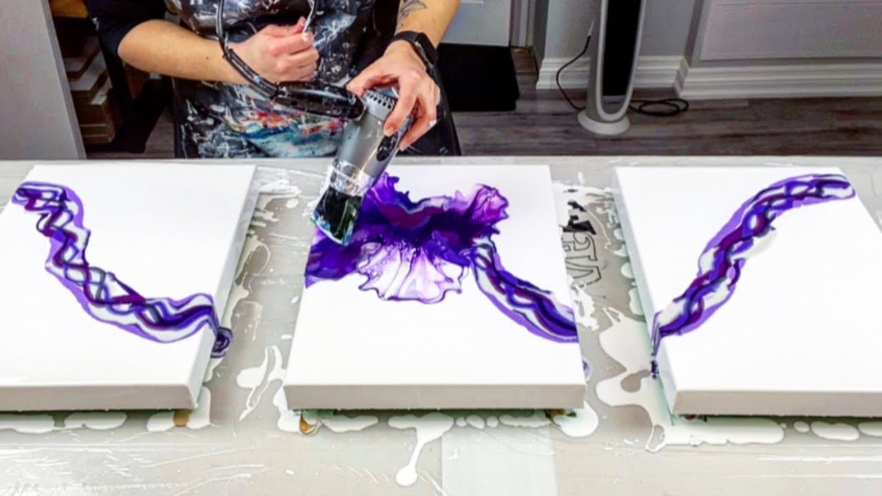 # 305 - One Colour - 6 shades!  AMAZING RESULTS ~ Acrylic Pour Painting
