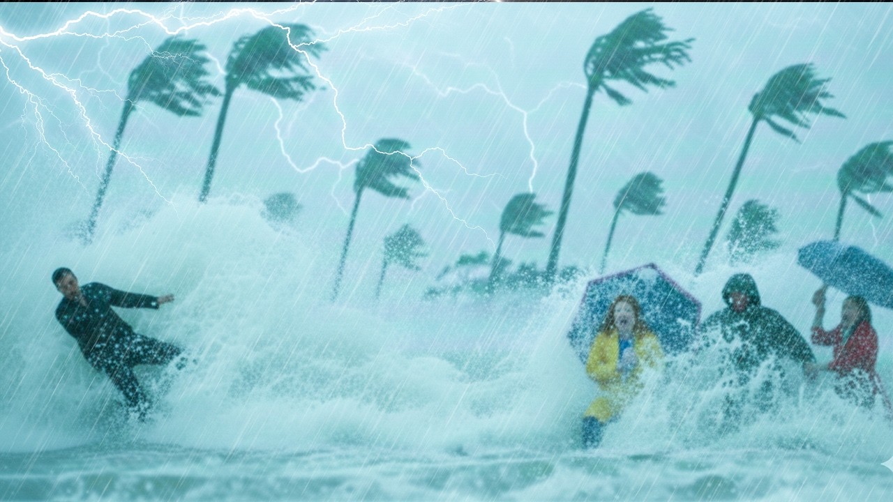 Heavy Hurricane Sounds | Rain With Violent Thunder And Lightning For A Relaxing Sleep Experience