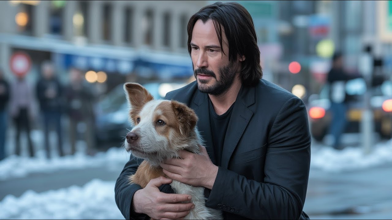 A Freezing Dog Is Saved by Keanu Reeves… Then He Notices Something Terrifying