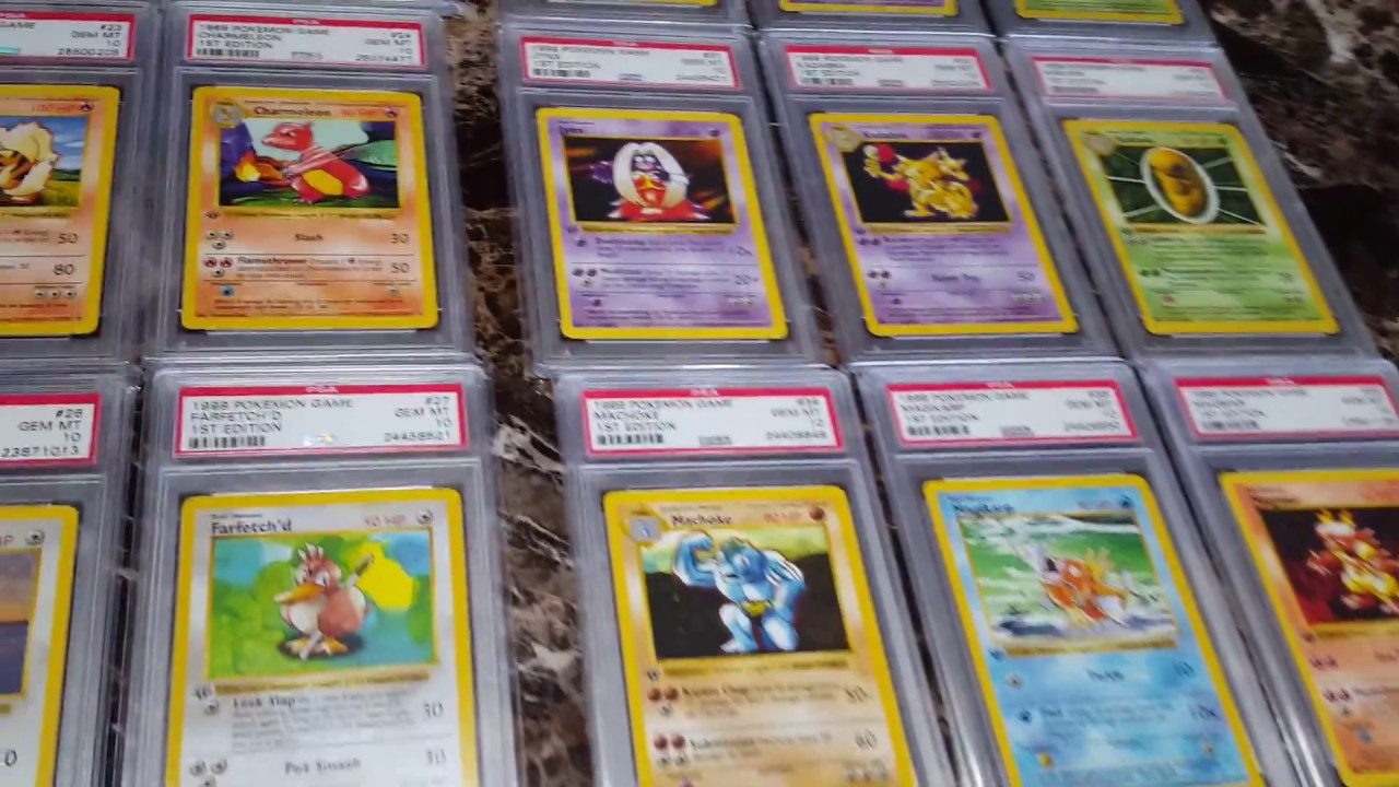 A Youtube 1st Pokemon PSA 10 1st ed Base 103/103 Complete set Gem Mint