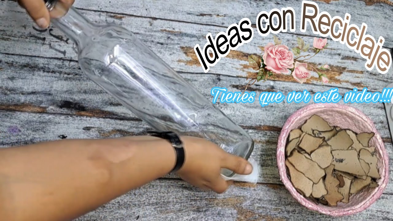 Trasforma tus botellas así de hermosas con Técnica de papel quemado más decopague con impresión