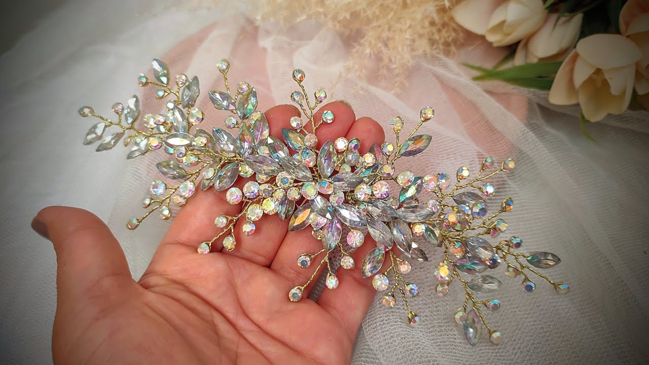 How to make a crystal bridal tiara in Arabic style/diy/bridal crown