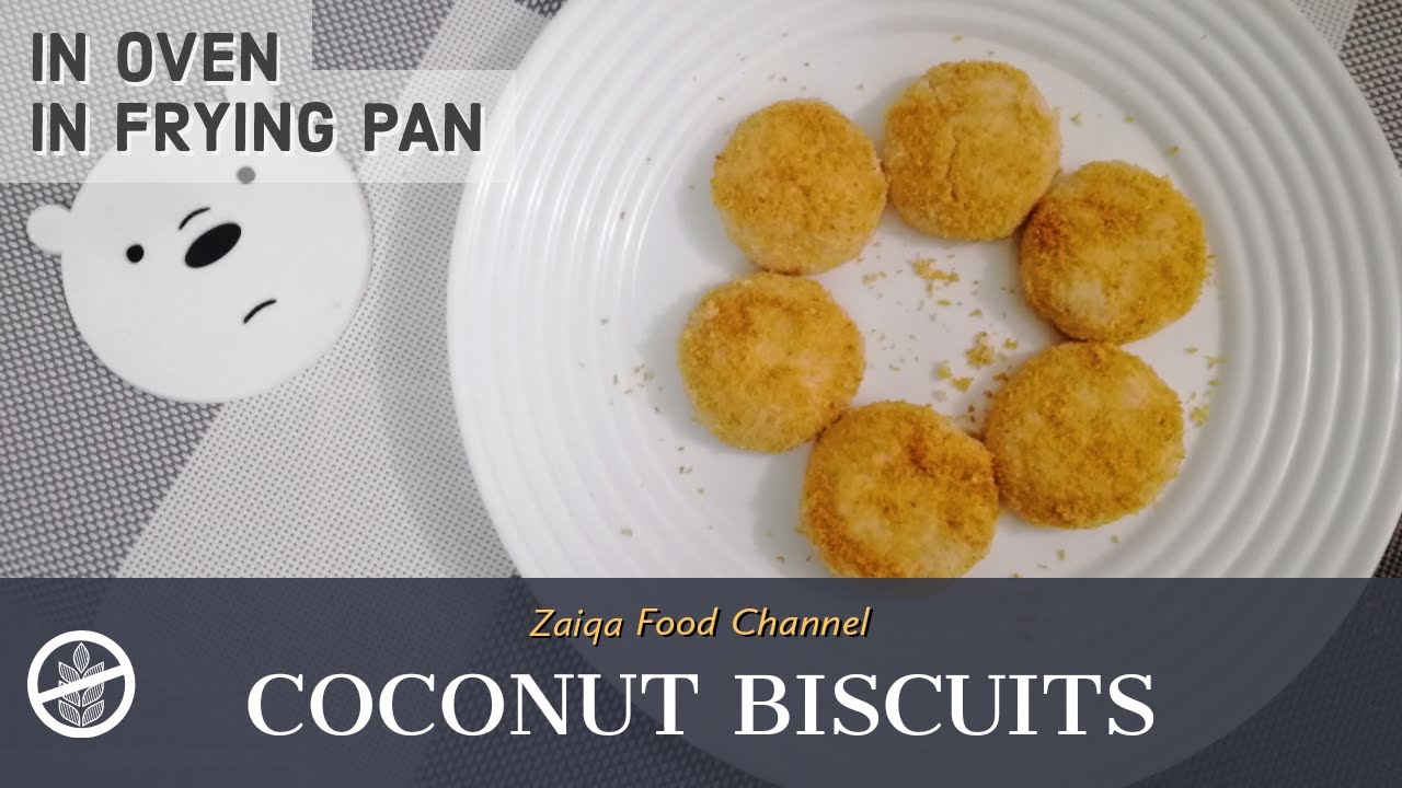 Gluten Free Coconut Biscuits/ Cookies | Eggless | Zaiqa Gluten Free