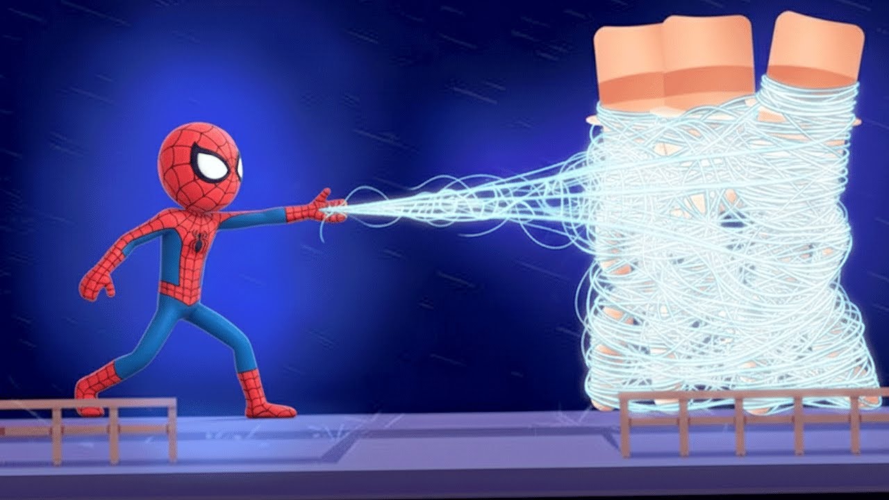 Playing as SPIDERMAN in Stick it To the Stickman!
