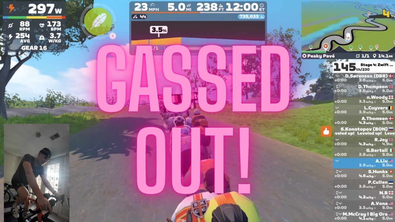 Gassed Out! Zwift Games Stage 4: Peaky Pave Race