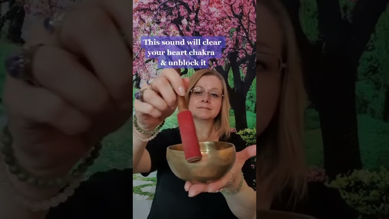 Reiki to clear heart chakra. Tibetan singing bowl sound healing. #shorts