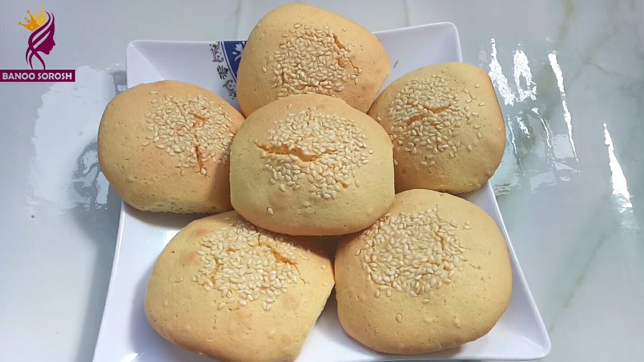 طرز تهیه کلچه کنجد دار در کمترین وقت و بهترین طعم/کلچه ساده خانگی بسیار خوشمزه/Homemade cookies/