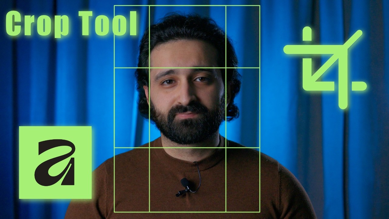 أسرار أداة القص في Affinity : تعديل الميلان ومقاسات (Crop Tool)