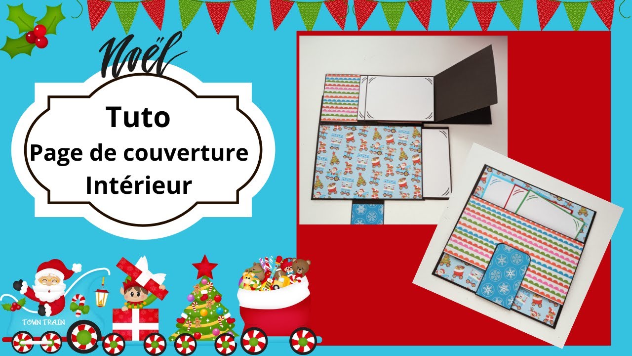 #scrapbooking  TUTO page de couverture intérieur Album popup de Noël #popupalbum  #scrapbook