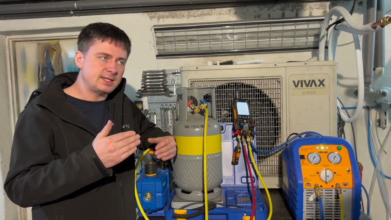 Jak ściągnąć czynnik chłodniczy z klimatyzatora - pompy ciepła? Value VRR24R32 pompa próżniowa HVAC