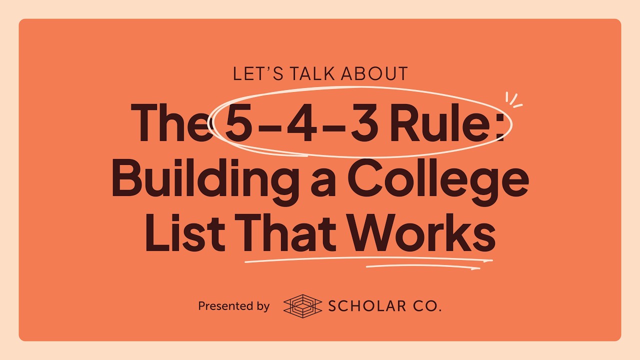 The 5-4-3 Rule: Building a College List That Works