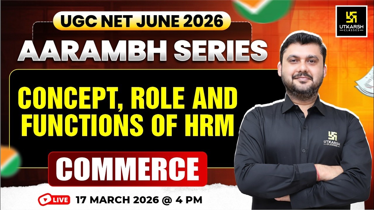 UGC NET June 2026 | Aarambh Series | Concept, Role and Functions of HRM | Commerce | Yogesh Sir