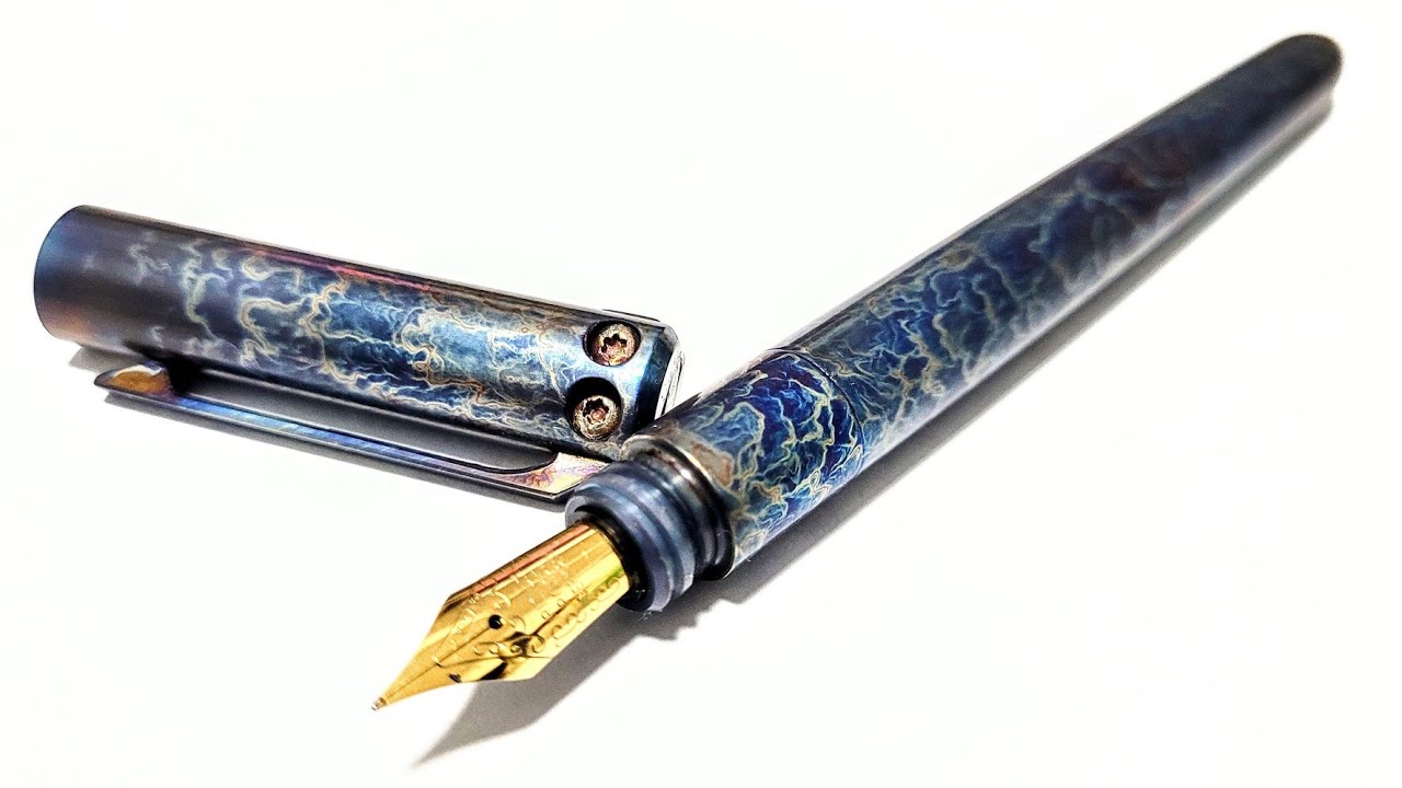 Affordable TITANIUM Tactical 2 in 1 Fountain Pen (EDC) & Entropic Anodize
