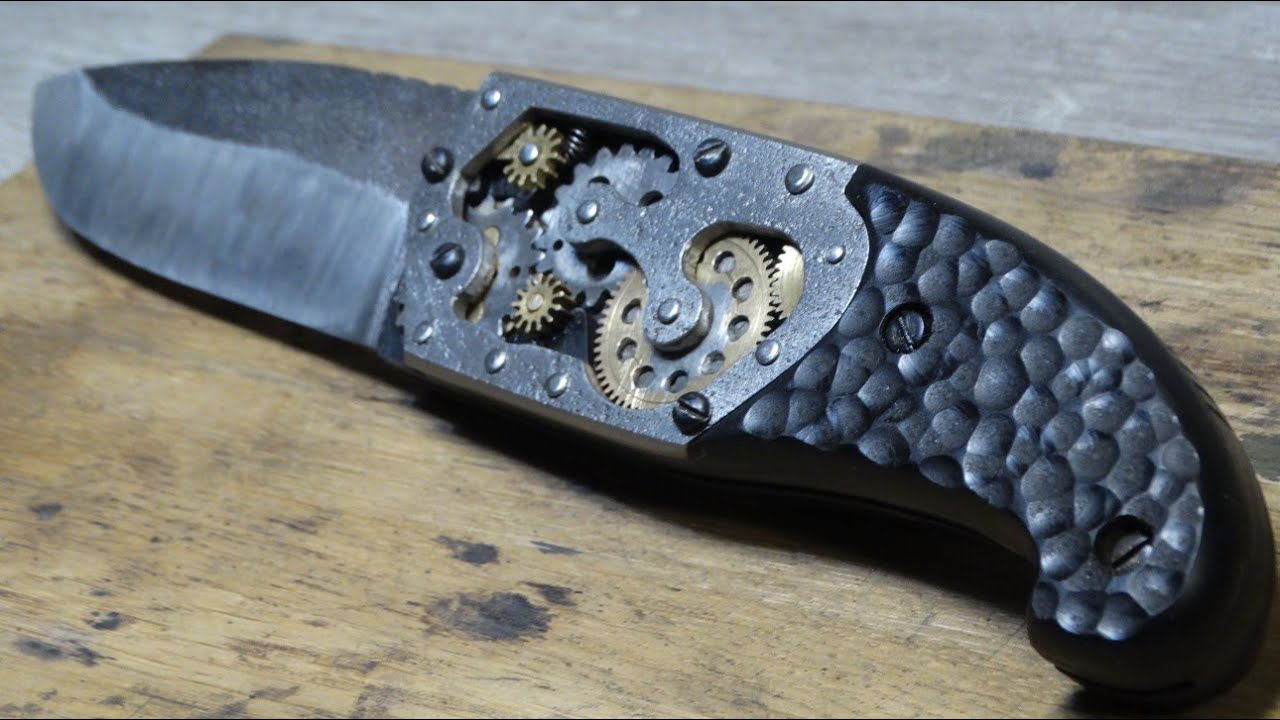 Making a folding mechanical knife in steampunk style.#5