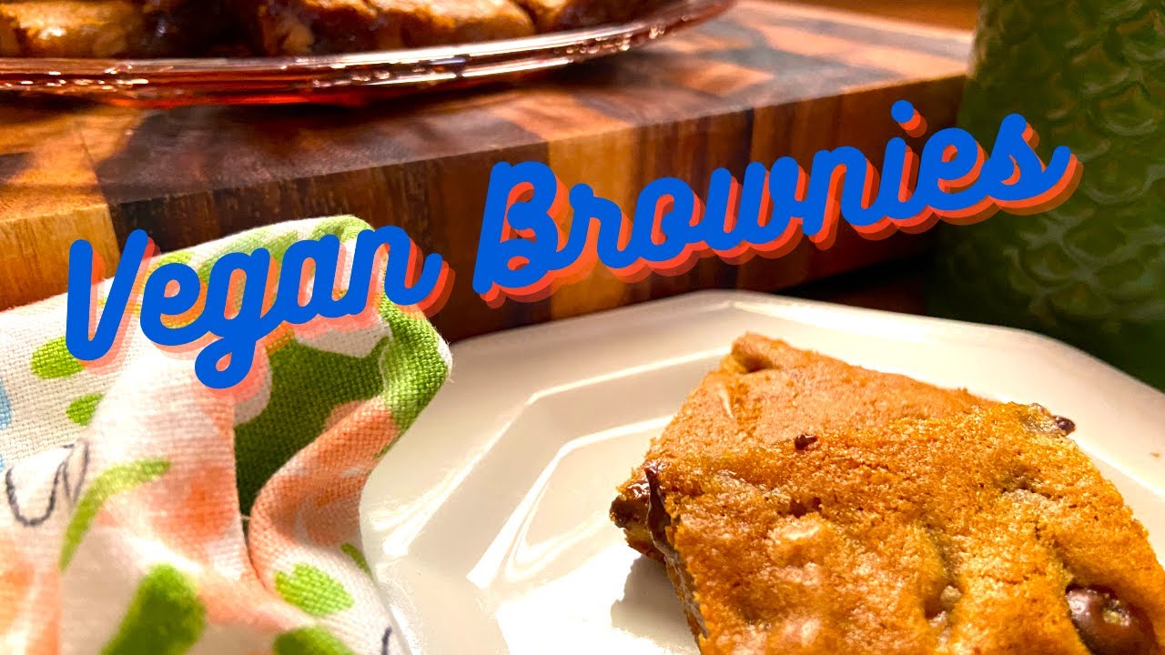 Vegan Blonde Brownies with Chocolate and Peanut Butter chips