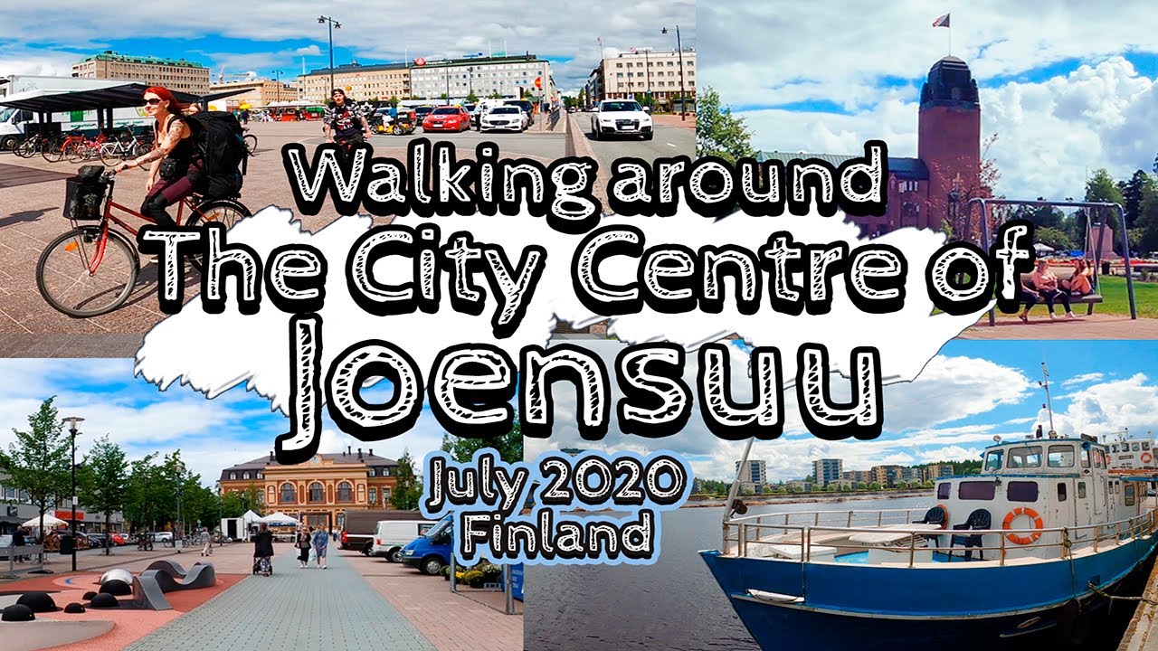 Walking around the City Centre of Joensuu, July 2020, Finland [4K] #slowtv