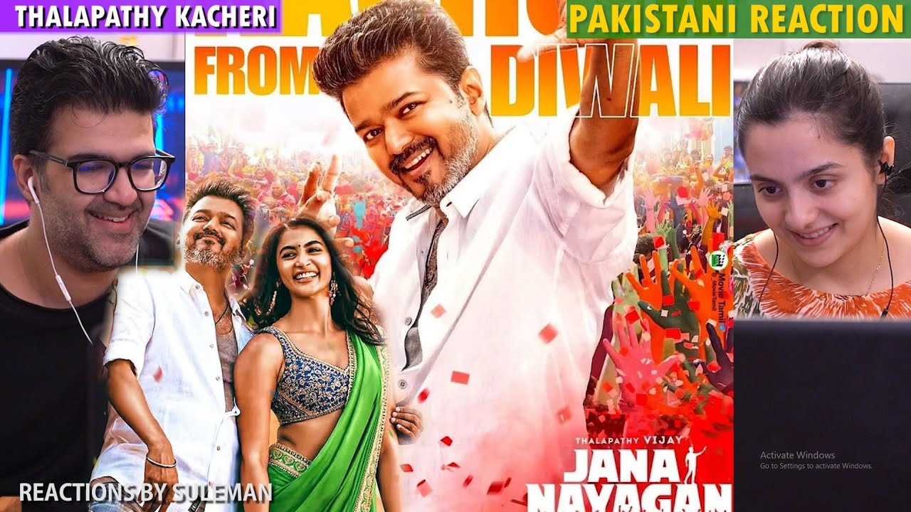 Pakistani Couple Reacts To Jana Nayagan | Thalapathy Kacheri Lyric Video | Hindi | Thalapathy Vijay 