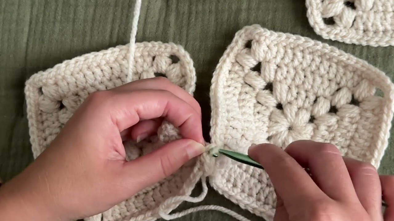 How to Slip Stitch Granny Squares Together 