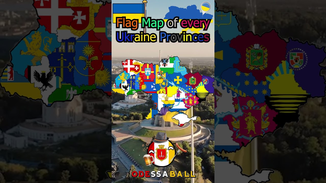 Flag Map of every Ukraine provinces #shorts #ukraine #province