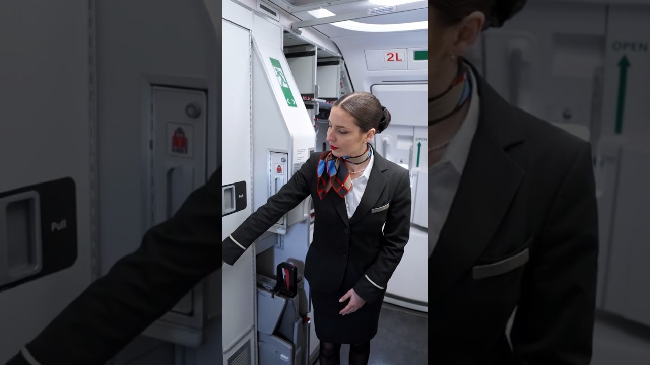 How to Open a door to the Lavatory ✈️ #flightattendant #shorts #ytshorts #viral