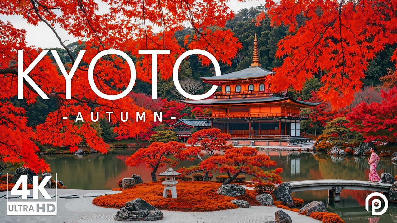 Kyoto, Japan in Autumn 4K - Amazing Beautiful Nature Scenery with Relaxing Music
