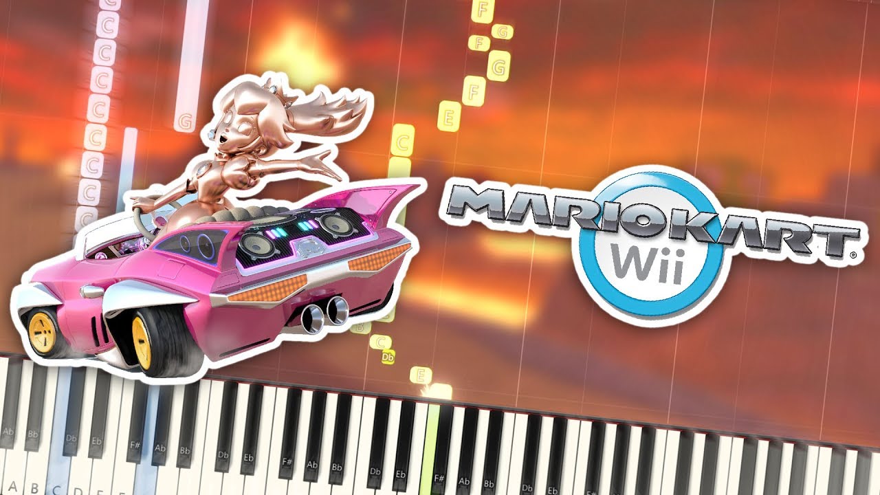 Mario Kart Wii - Grumble Volcano Theme Piano Tutorial Synthesia