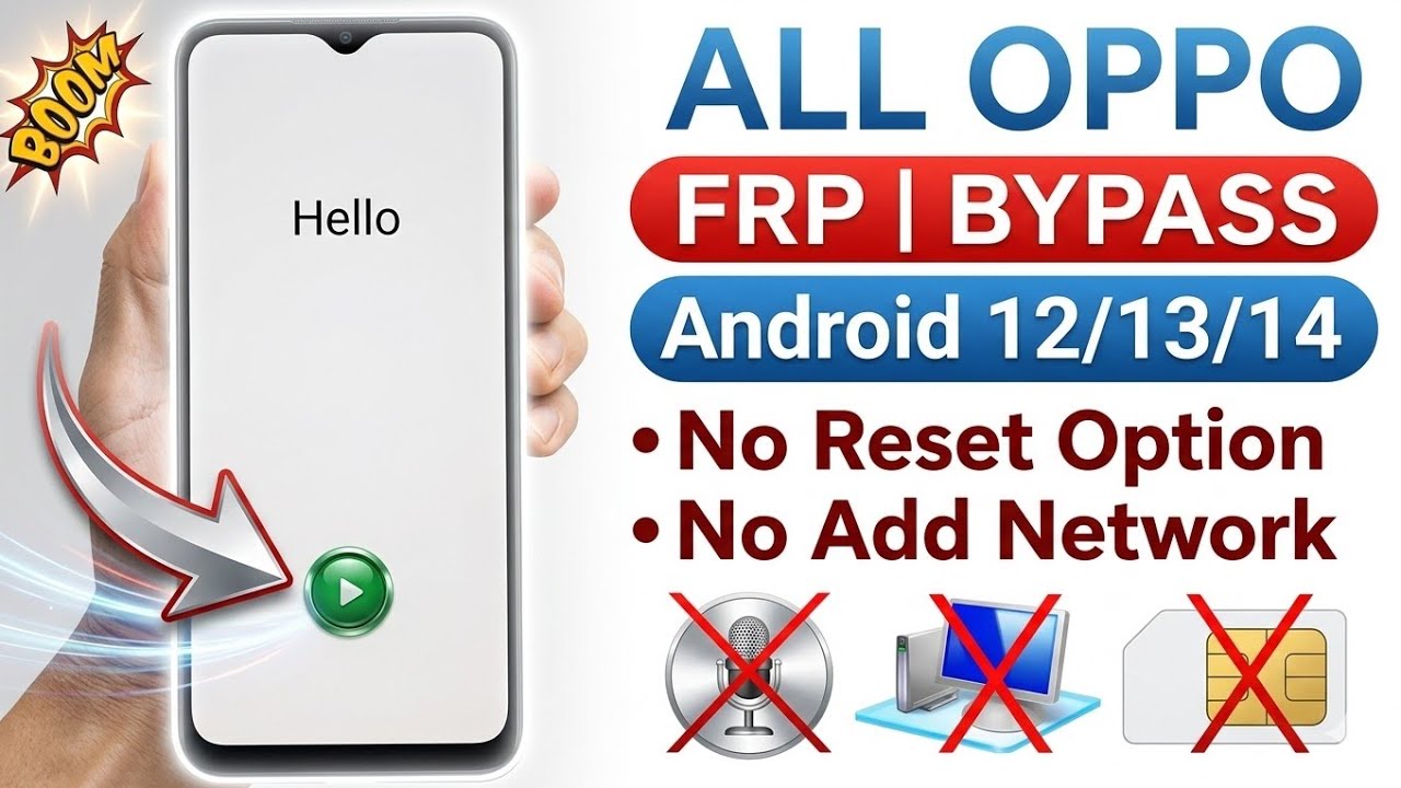 All OPPO FRP BYPASS | Android 12/13/14 | New Method | Oppo Mobile Google Account Bypass Without Pc