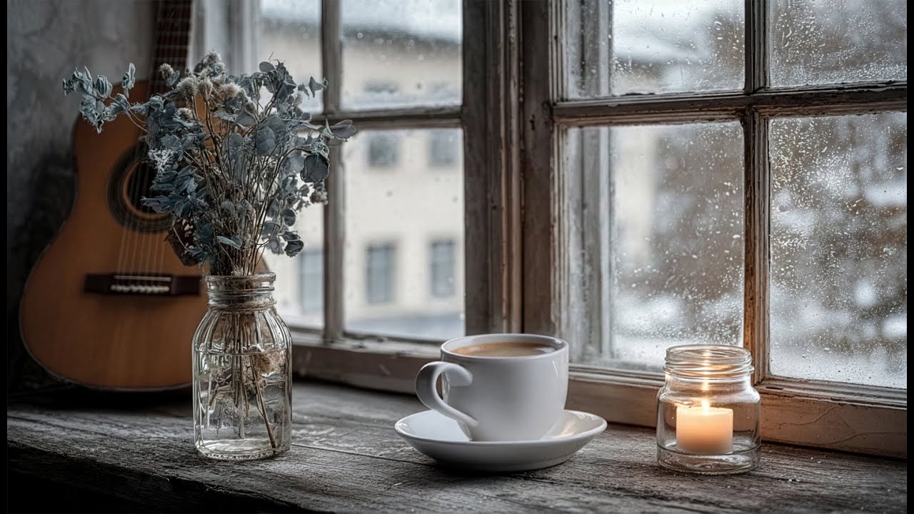 Cozy Winter Coffeehouse Ambience ☕Soft Guitar Melodies for Concentration, Work, Study