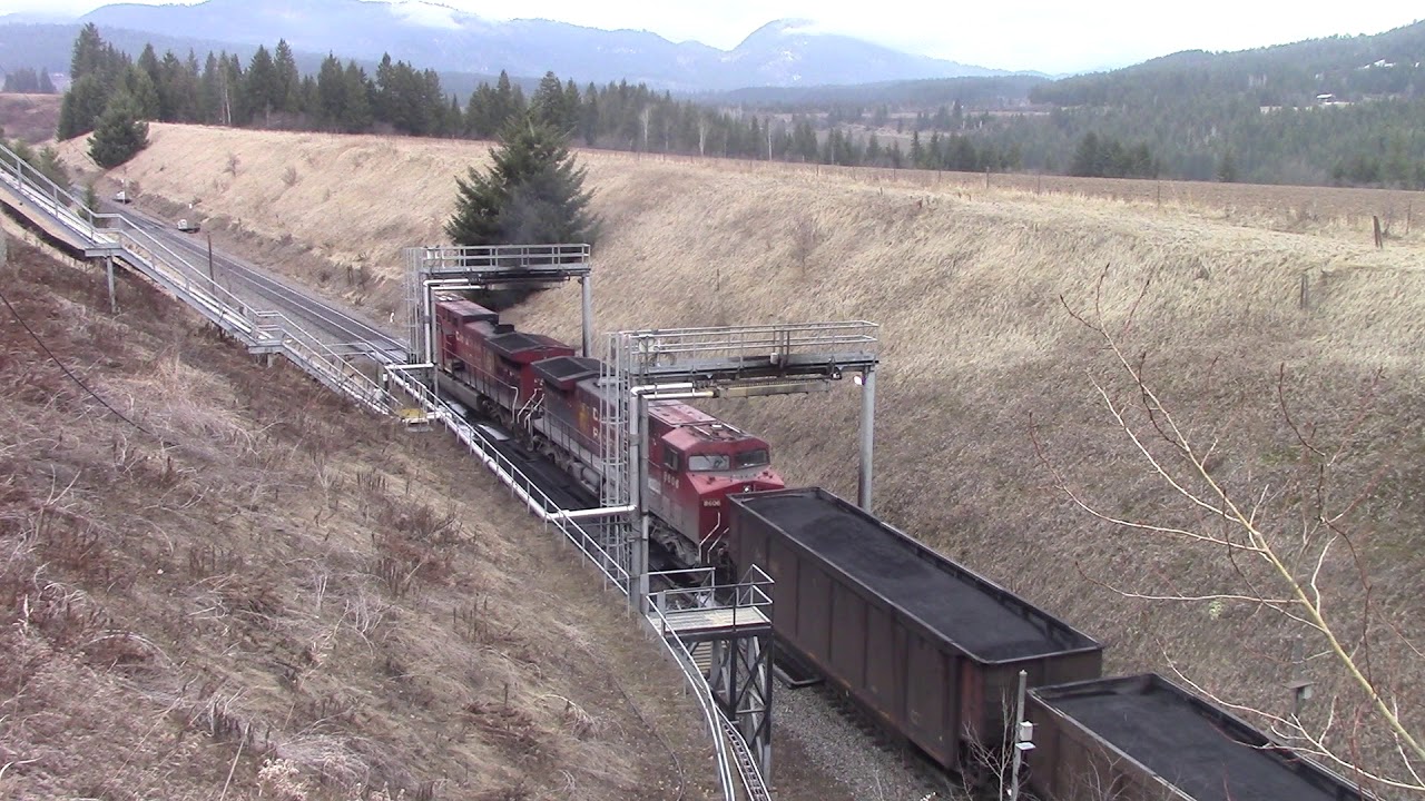 CP Coal Train Climbing Through Carlin Coal Sprayers -Tappen BC-